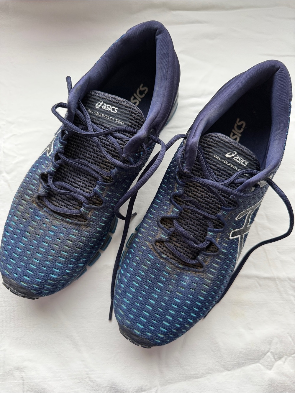 Asics Men's Navy Blue and Teal GEL-Quantum Running Shoes
